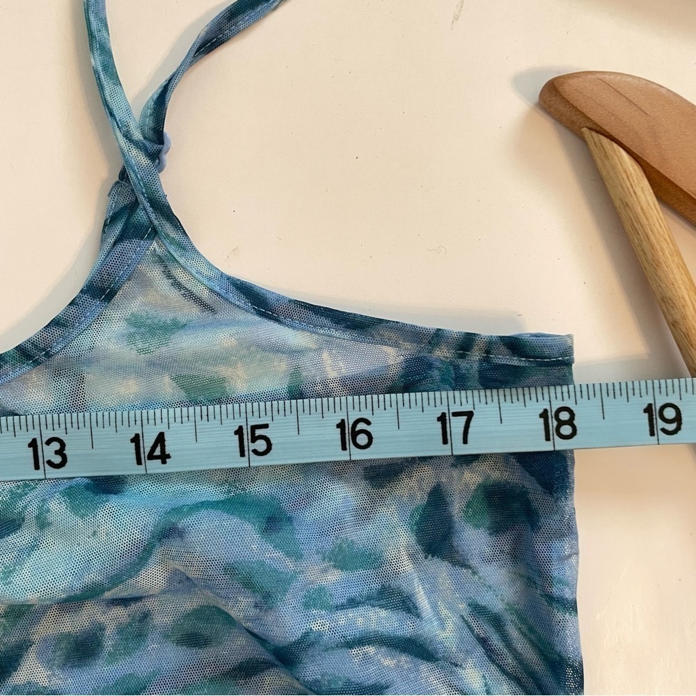 Victoria’s Secret Blue Slip Dress Nightie Y2K Animal Print Sheer Mini Size Large - Picture 9 of 10